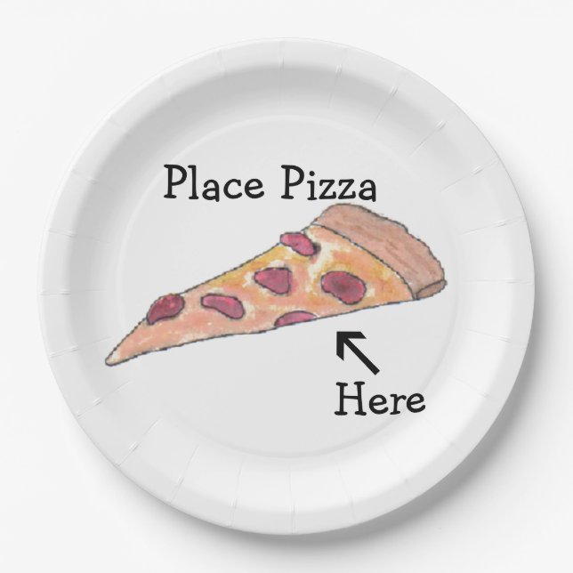Assiettes En Carton Plaque "Place Pizza Here" (Devant)