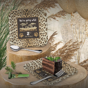 Assiettes En Carton Plaque poster de animal Leopard Anniversaire