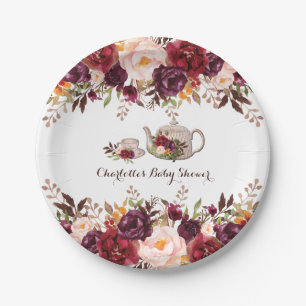 Assiettes En Carton Plaque Rustique Boho Floral Shoot Tea Party 7"