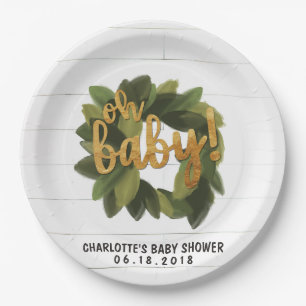 Assiettes En Carton Plaques à papier de baby shower rustique de