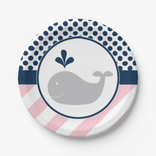 Assiettes En Carton Plaques à papier de baleine rose