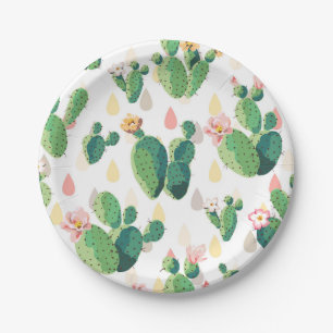 Assiettes En Carton Plaques à papier de beau cactus succulent mignon