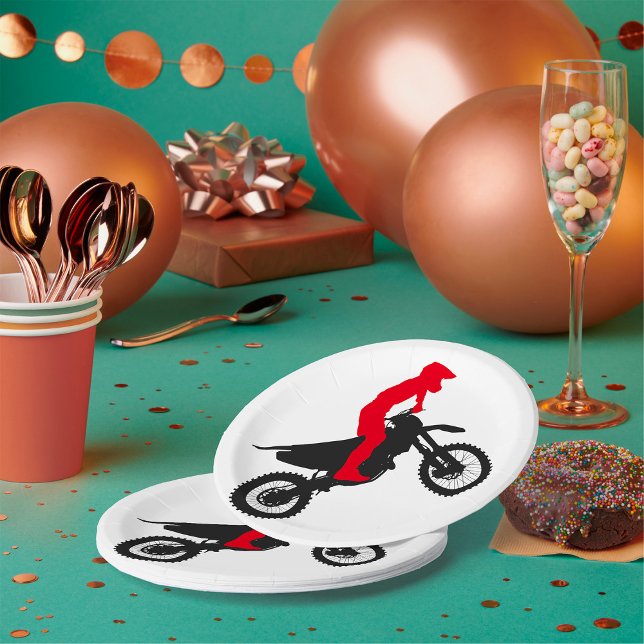 Assiettes En Carton Plaques à papier de cavalier de Motorcross (Créateur téléchargé)