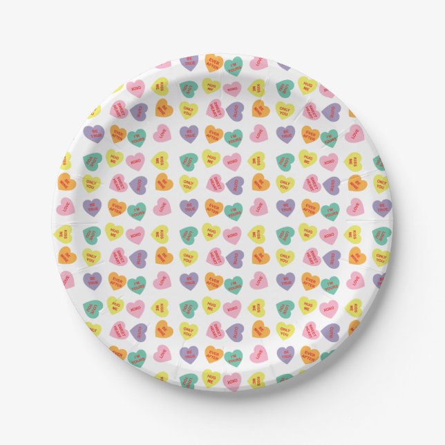 Assiettes En Carton Plaques à papier de coeurs de sucrerie de (Devant)