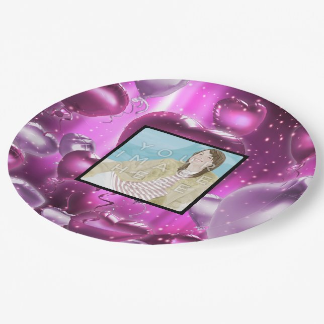 Assiettes En Carton Plaques à papier de coeurs faits sur commande de (Angle)