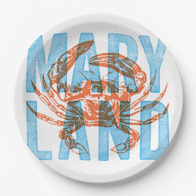 Assiettes En Carton Plaques à papier de crabe du Maryland (Devant)