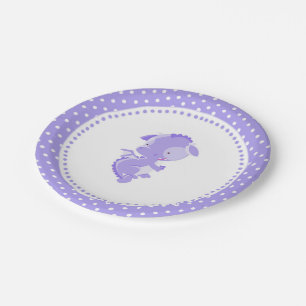 Assiettes En Carton Plaques à papier de dragon de baby shower pourpre
