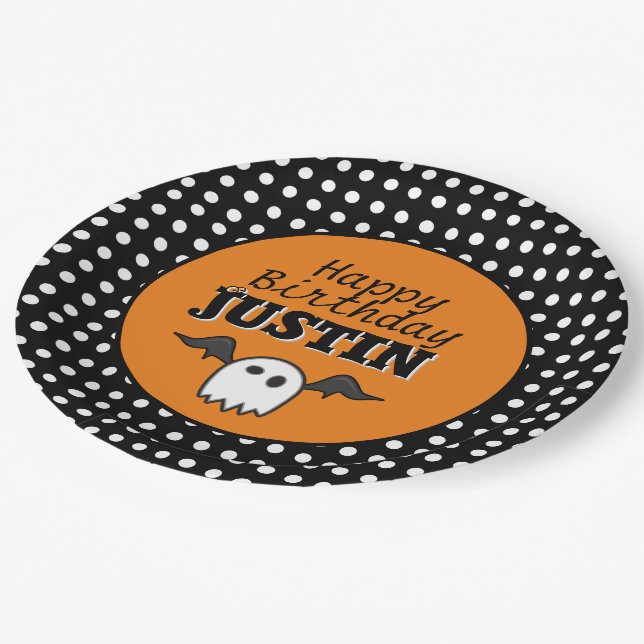 Assiettes En Carton Plaques à papier de Halloween d'anniversaire (Angle)