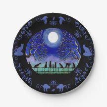 Plaques à papier de Halloween de chats noirs