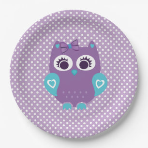 Assiettes En Carton Plaques à papier de hibou de fille pour tout