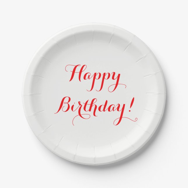 Assiettes En Carton Plaques à papier de joyeux anniversaire (Devant)