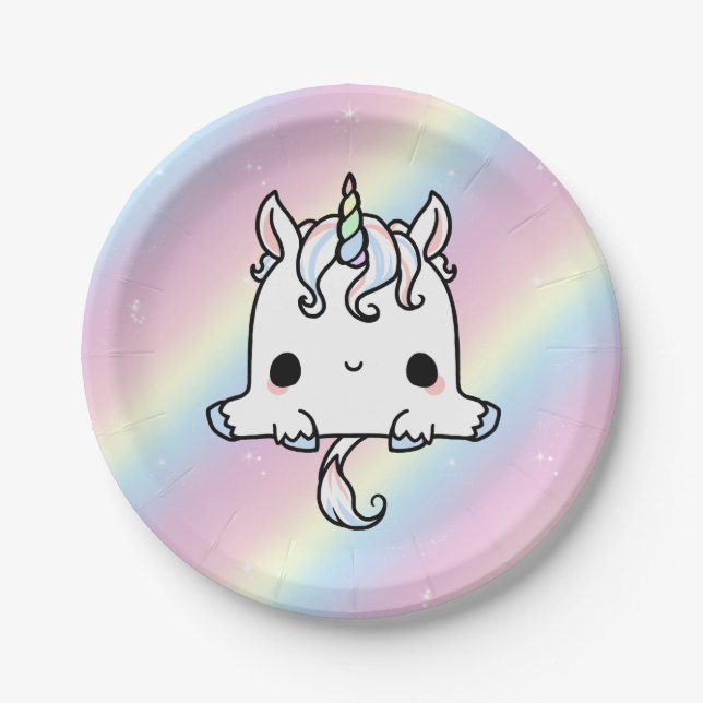 Assiettes En Carton Plaques à papier de licorne (personnaliser) (Devant)
