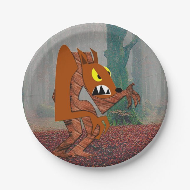 Assiettes En Carton Plaques à papier de loup-garou (Devant)