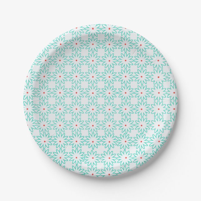 Assiettes En Carton Plaques à papier de marguerite bleue (Devant)