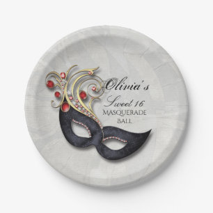 Assiettes En Carton Plaques à papier de mascarade du bonbon 16 avec le