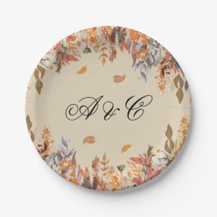 Assiettes En Carton Plaques à papier de noce de feuille d'automne