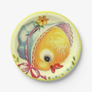 Assiettes En Carton Plaques à papier de Pâques de poussin vintage de