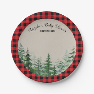 Assiettes En Carton Plaques à papier de partie de bûcheron de forêt