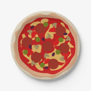 Assiettes En Carton Plaques à papier de pepperoni de pizza de partie