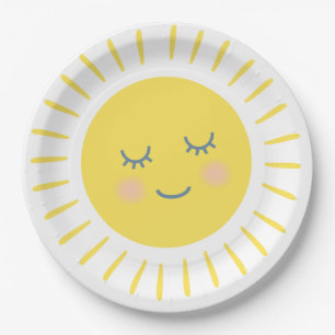 Assiettes En Carton Plaques à papier de soleil heureux