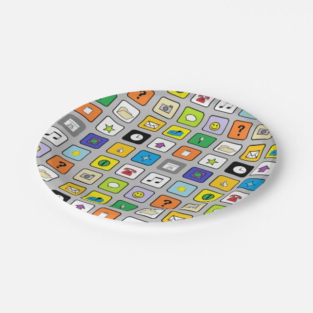 Assiettes En Carton Plaques à papier "de téléphone intelligent" (Angle)