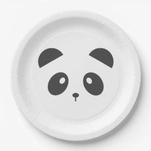 Assiettes En Carton Plaques à papier de visage de panda