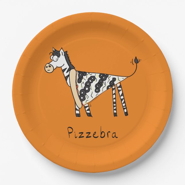Assiettes En Carton Plaques à papier de zèbre de pizza de Pizzebra (Devant)