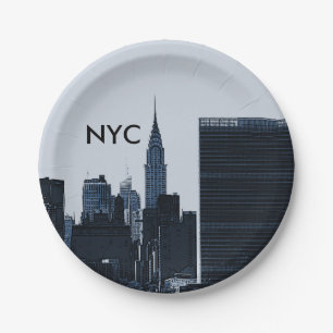 Assiettes En Carton Plaques à papier d'horizon de New York City