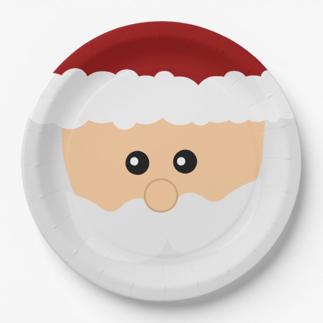 Assiettes En Carton Plaques à papier du père noël de Noël (Devant)