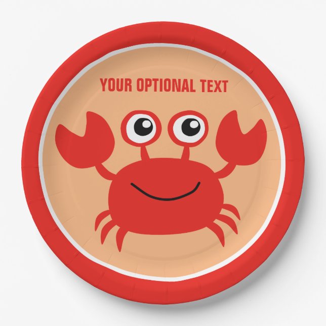 Assiettes En Carton Plaques à papier faites sur commande de crabe (Devant)