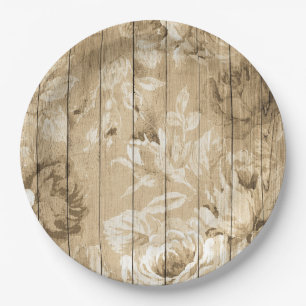 Assiettes En Carton Plaques à papier jetables en bois peintes florale