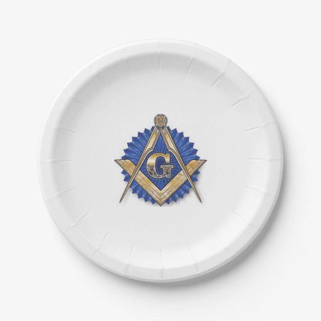 Assiettes En Carton Plaques à papier maçonniques (Devant)