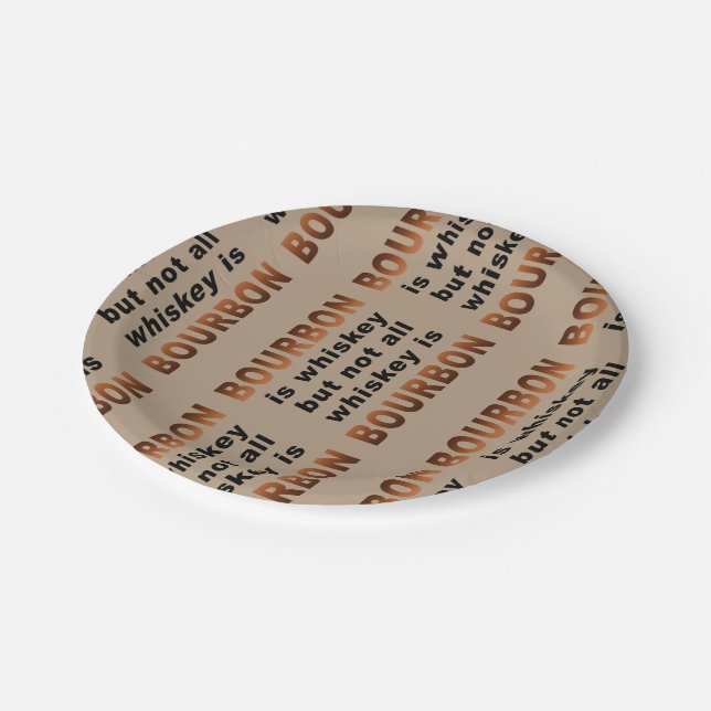 Assiettes En Carton PLAQUES À PAPIER - non tout le whiskey est BOURBON (Angle)