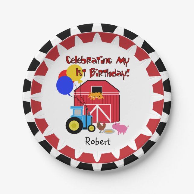 Assiettes En Carton Plaques à papier personnalisées de ęr anniversaire (Devant)