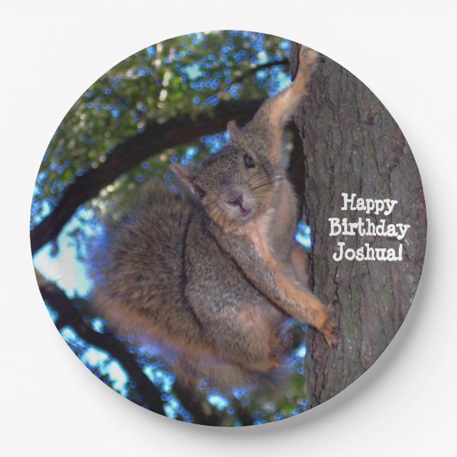 Assiettes En Carton Plaques à papier personnalisées d'écureuil (Devant)