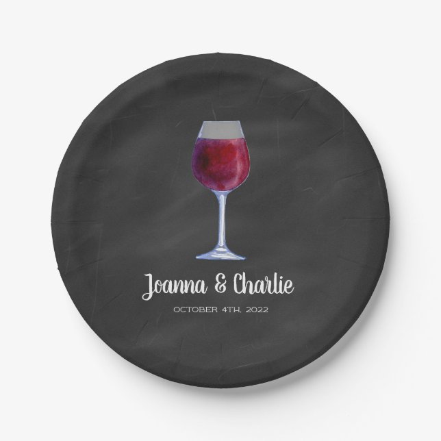Assiettes En Carton Plaques à papier personnalisées par vin de tableau (Devant)