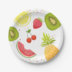 Assiettes En Carton Plaques à papier Tutti d'anniversaire de frutti d