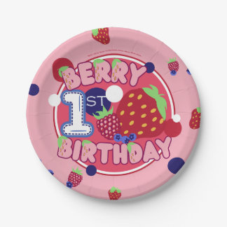 Assiettes En Carton Plaques Berry First Birday