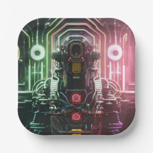 Assiettes En Carton Plaques carrés Robot 1