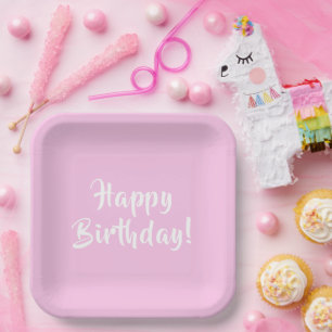 Assiettes En Carton Plaques d'anniversaire Pastel Pink