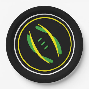 Assiettes En Carton Plaques de 9 po de football artistique vert/jaune/