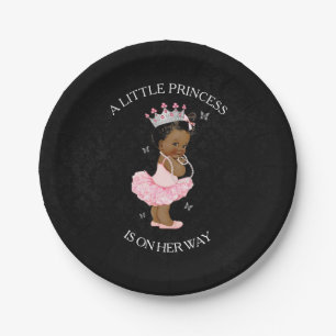 Assiettes En Carton Plaques de Baby shower de fille afro-américaine