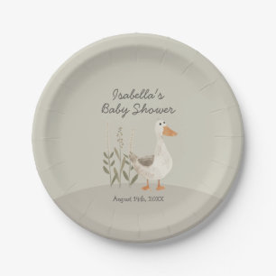 Assiettes En Carton Plaques de Baby shower d'oie d'aquarelle mignonne
