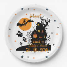 Plaques de Baby shower Halloween personnalisables