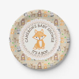 Assiettes En Carton Plaques de Baby shower personnalisées Bois Thème