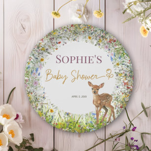 Assiettes En Carton Plaques de Baby shower Rustique Fleur sauvage Deer