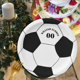 Assiettes En Carton Plaques de balle de football et de football avec n