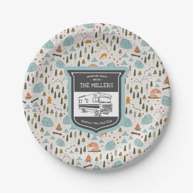 Assiettes En Carton Plaques de camping RV personnalisées (Devant)