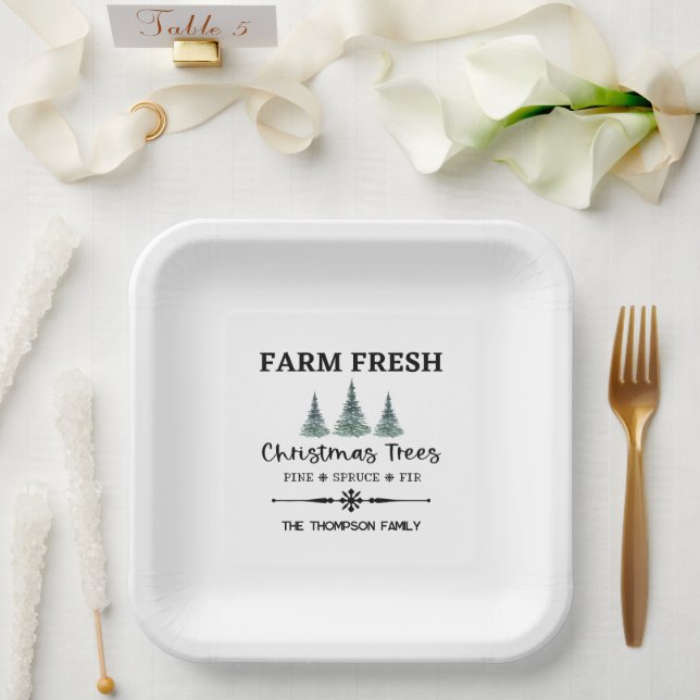 Assiettes En Carton Plaques de cocktails de la ferme de Noël personnal (Mariage)