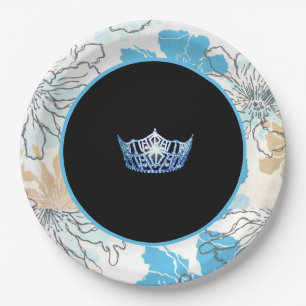 Assiettes En Carton Plaques de Couronne florales de style Miss America